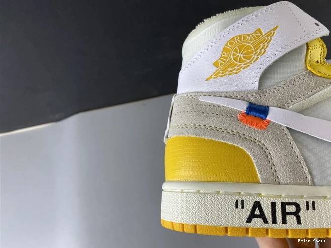 Bmlin AQ0818-149 Off-White x 1 Air Yellow-Cone White Dark NRG Jordan Powder 0725
